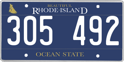 RI license plate 305492
