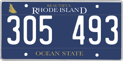 RI license plate 305493