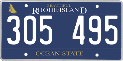 RI license plate 305495