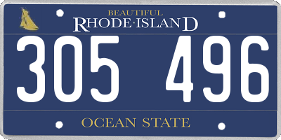 RI license plate 305496
