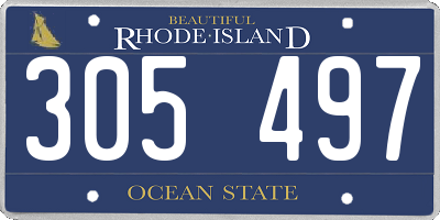 RI license plate 305497