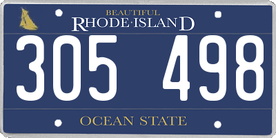 RI license plate 305498
