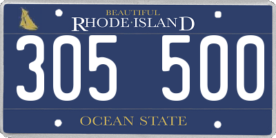 RI license plate 305500