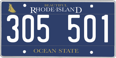 RI license plate 305501