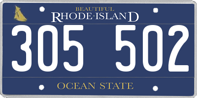 RI license plate 305502