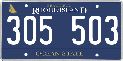 RI license plate 305503