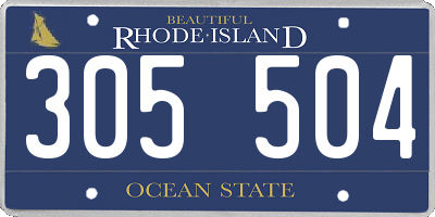 RI license plate 305504