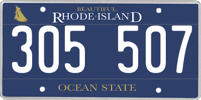 RI license plate 305507
