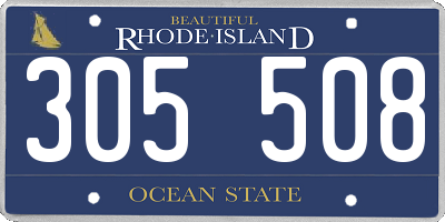 RI license plate 305508