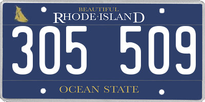 RI license plate 305509