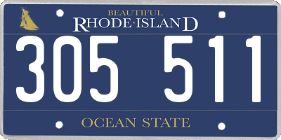 RI license plate 305511
