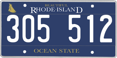 RI license plate 305512