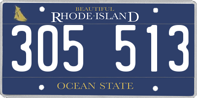 RI license plate 305513