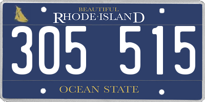 RI license plate 305515