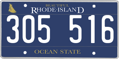 RI license plate 305516