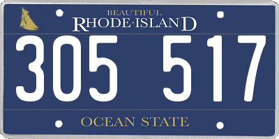 RI license plate 305517