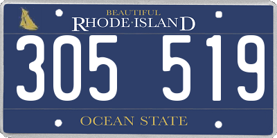 RI license plate 305519
