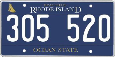RI license plate 305520