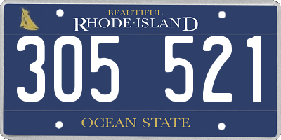 RI license plate 305521