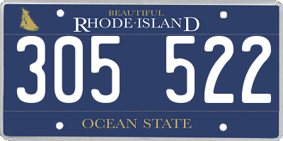 RI license plate 305522