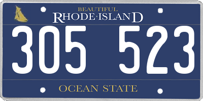RI license plate 305523