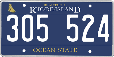 RI license plate 305524