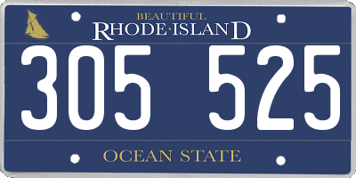 RI license plate 305525