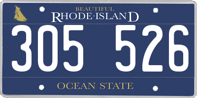 RI license plate 305526