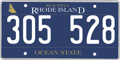 RI license plate 305528