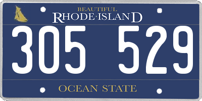 RI license plate 305529