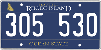 RI license plate 305530