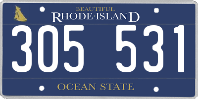 RI license plate 305531
