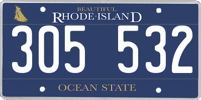 RI license plate 305532