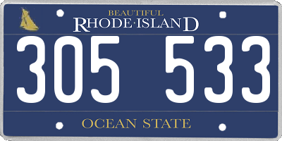 RI license plate 305533