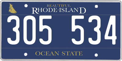 RI license plate 305534