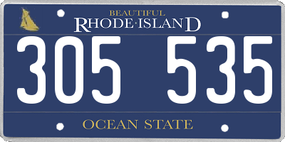 RI license plate 305535