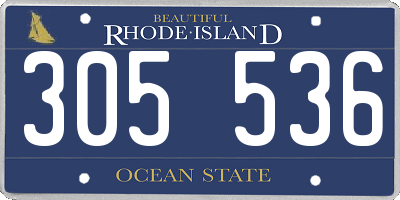 RI license plate 305536