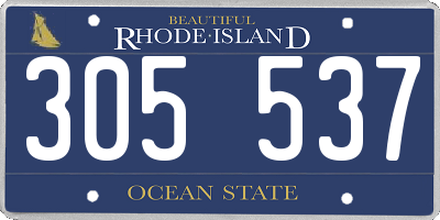 RI license plate 305537