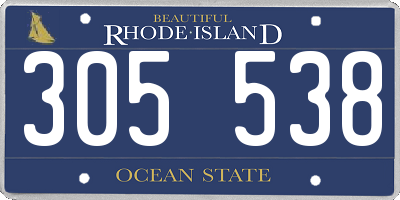 RI license plate 305538