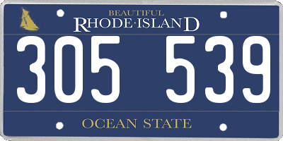 RI license plate 305539