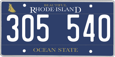 RI license plate 305540