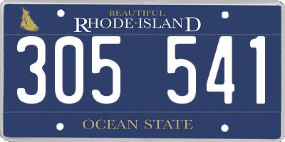 RI license plate 305541