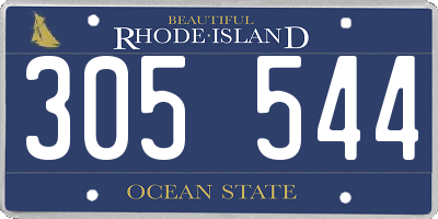 RI license plate 305544