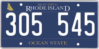 RI license plate 305545
