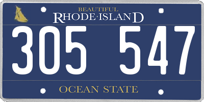 RI license plate 305547