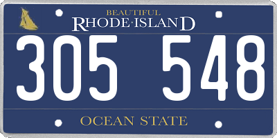 RI license plate 305548