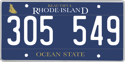 RI license plate 305549