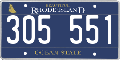 RI license plate 305551