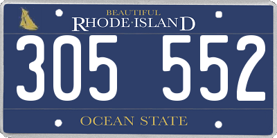 RI license plate 305552