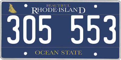 RI license plate 305553